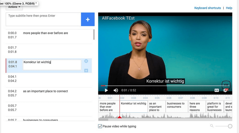 Video-Untertitel auf Youtube