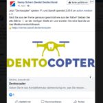 Henry Schein Dental warb für den Dentocopter und die Sanofi-medeor-Spendenaktion auf Facebbok.