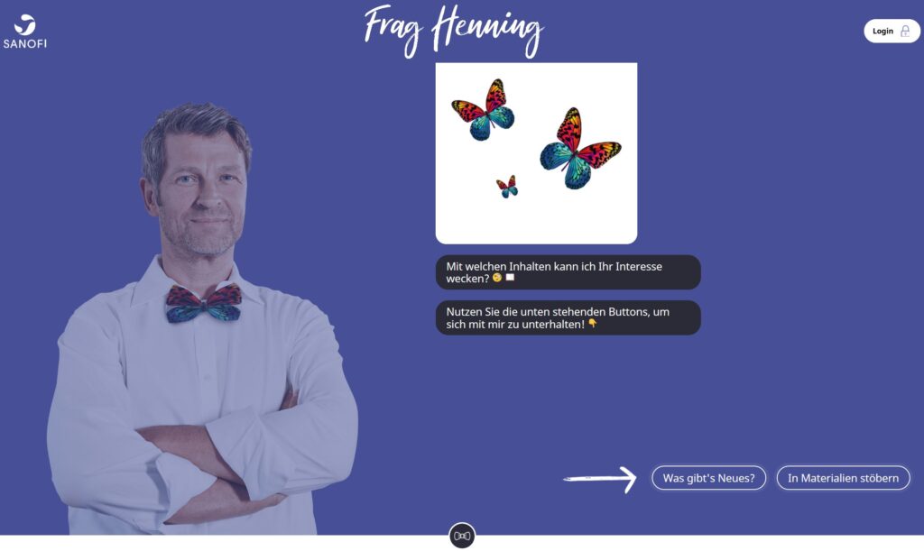 "Frag Henning" kombiniert Informatioen und Quizelemente.