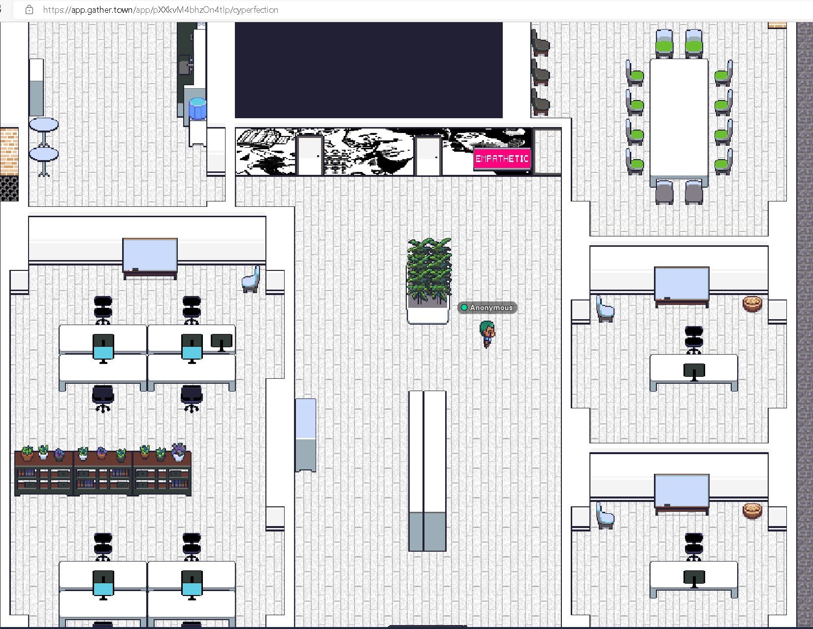 So kann New Work in Healthcare aussehen: Mit der Software „Gathertown“ hat ein Projektteam die Räumlichkeiten digital nachgebaut. © cyperfection