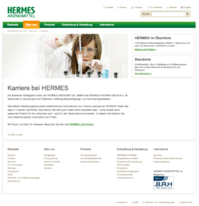 Die HERMES-Karriereseite im Dezember 2016...